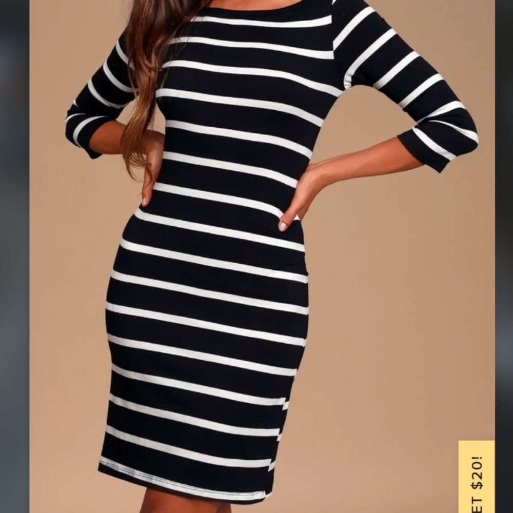 COPY - Lulus B&W Striped Dress